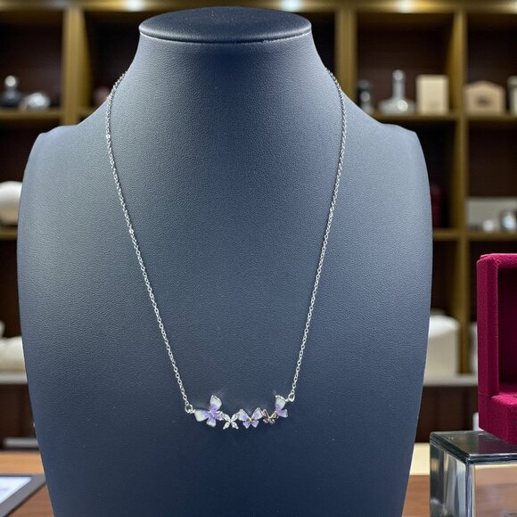 Butterfly Necklace Stainless Steel Iridescent Dainty Coquette Fairycore Jewelry - Picture 1 of 6